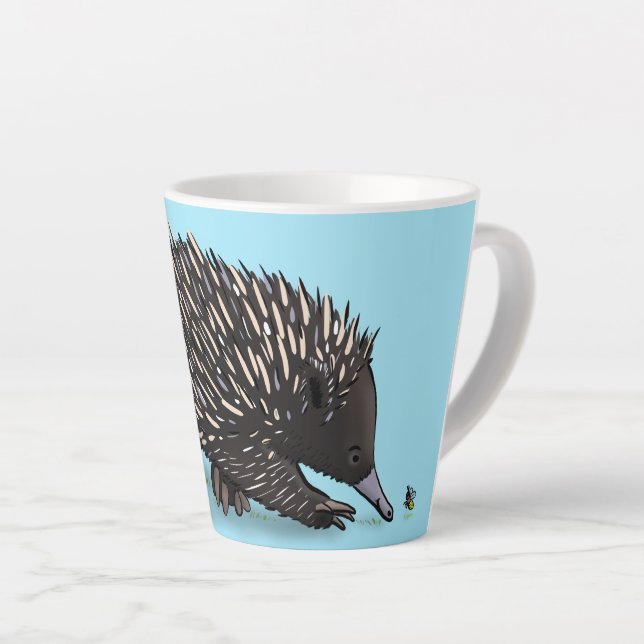 Tasse Latte Echidna mignonne avec dessin animé d'abeille (Angle droit)