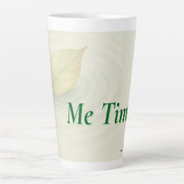 Tasse Latte Echos & Offres | "Me Time" avec feuille flottante