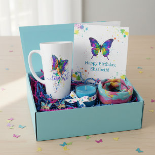 Tasse Latte Éclaboussure de papillon personnalisée  