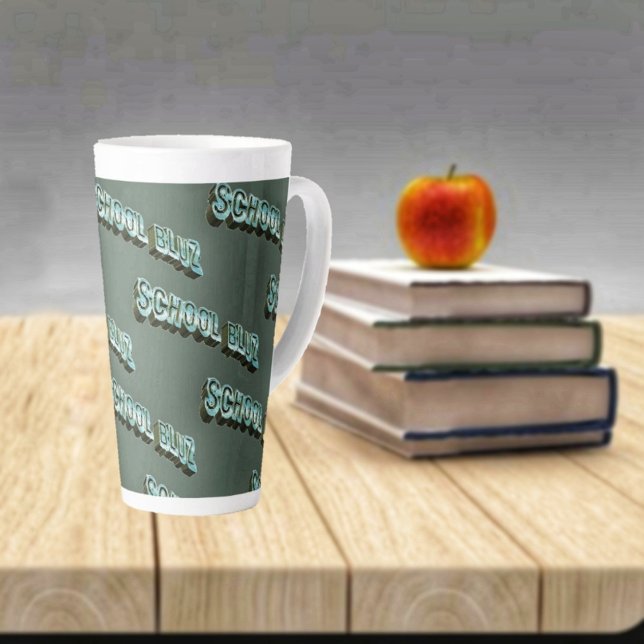 Tasse Latte École Bluz-3D (Enjoy drinking your latte as you get through the school year!)
