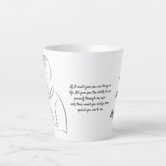Tasse Latte Écorce, Lettre d'amour, Personnalisée