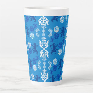 Tasse Latte Écossais bleu et blanc