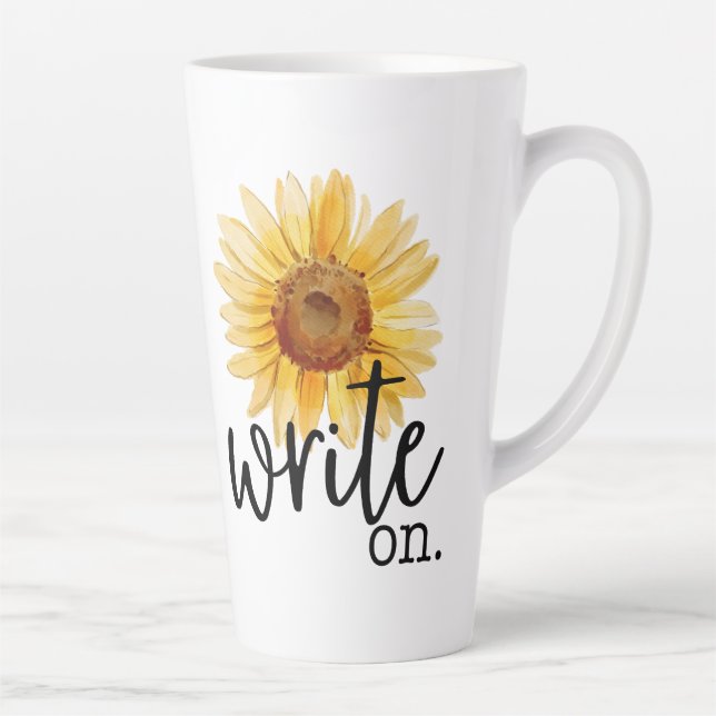 Tasse Latte Écrire sur (avec tournesol) (Droite)