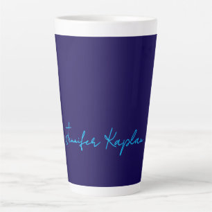 Tasse Latte Écriture manuscrite classique minimaliste professi