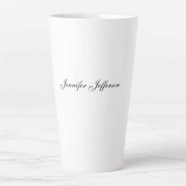 Tasse Latte Écriture manuscrite moderne élégante simple profes (Devant)