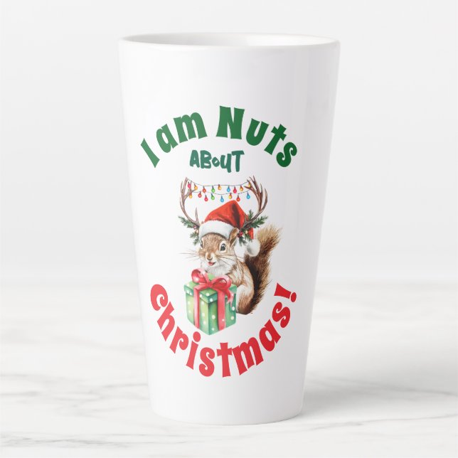 Tasse Latte Écureuil de Noël & Antlers & boîte cadeau (Devant)