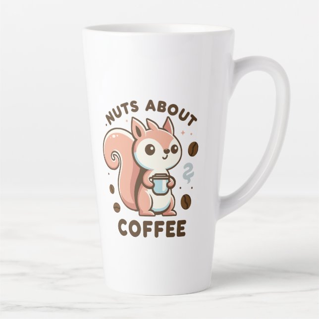 Tasse Latte Écureuil Mignon Fou de Café Drôle  (Droite)