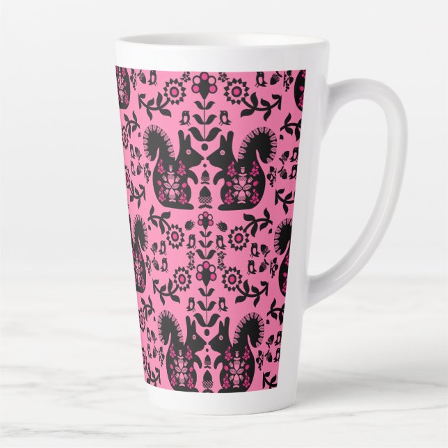 Tasse Latte Écureuil Nordic Scandinave Folk Art (Droite)