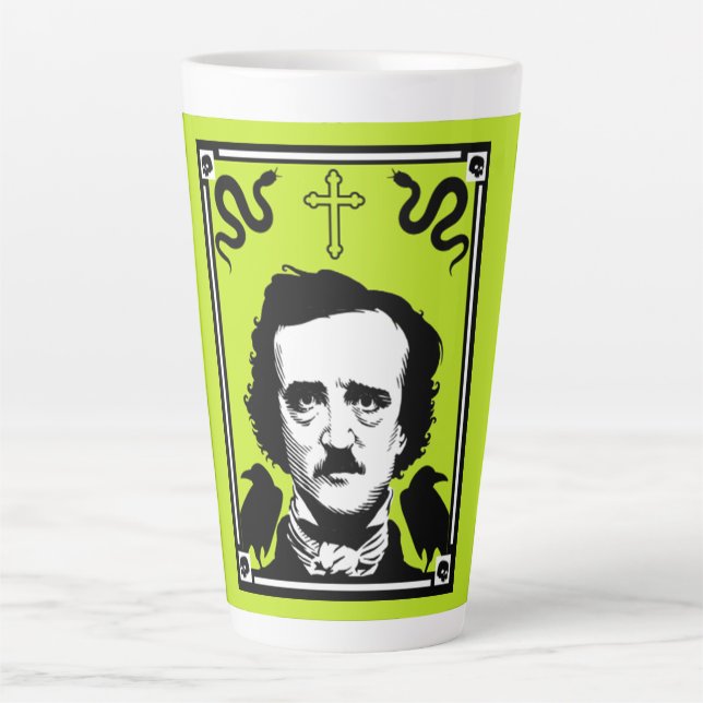 Tasse Latte Edgar Allan Poe Anniversaire 19 janvier (Devant)