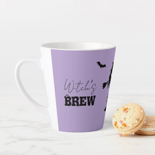 Tasse Latte Éffrayant Hauné Maison & Sorcière Silhouette | (En situation)