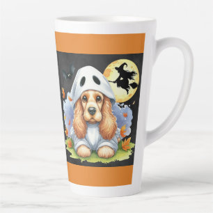 Tasse Latte Éffrayant mignon Cocker Spaniel Ghost Chien Hallow