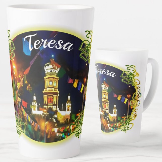 Tasse Latte Eglise de Guadalupe Dia de Los Muertos PV-190130 (Créateur téléchargé)