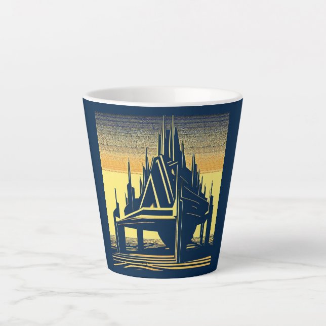 Tasse Latte Église futuriste SF 2 (Devant)