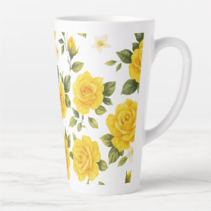 Tasse Latte Elégance Rose d'or sur le noir
