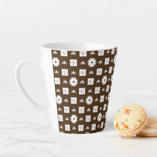Tasse Latte Élégant À damiers Motif