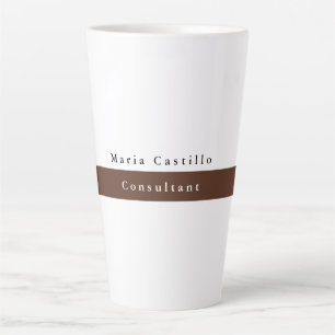 Tasse Latte Élégant Brown blanc minimaliste