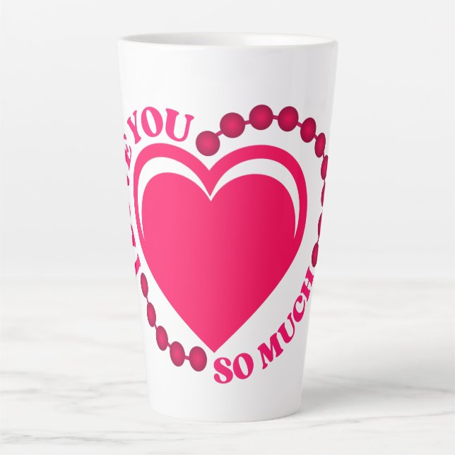 Tasse Latte élégant élégant élégant tendance Coeurs rose flora (Devant)