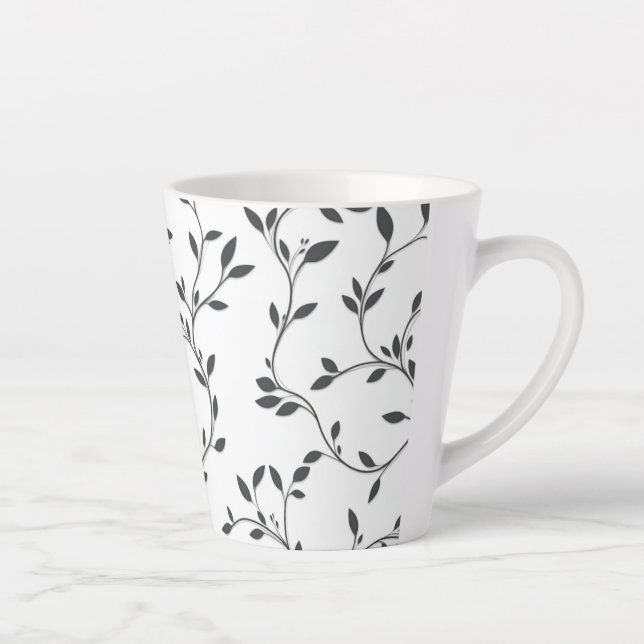 Tasse Latte Élégant Feuille de la vigne (Droite)