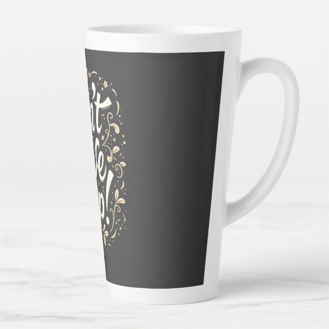 Tasse Latte Elegant Floral "Don't Give Up!" Motivational (Droite)