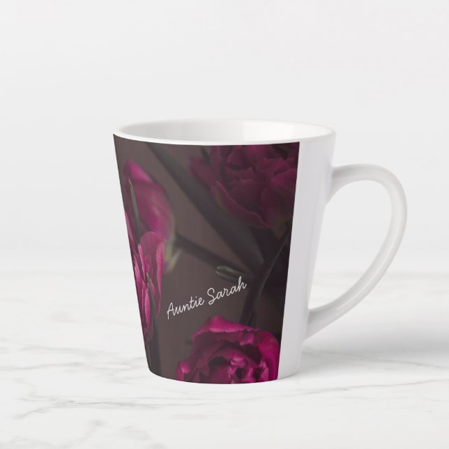 Tasse Latte Elegant floral Personalized message (Droite)