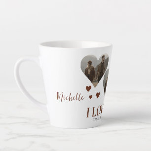 Tasse Latte Elegant Love valentine's day couple 3 photo Nom