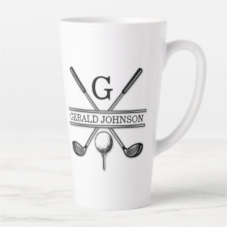 Tasse Latte Élégant minimaliste Golf Monogramme Conception
