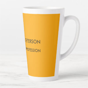 Tasse Latte Élégant minimaliste orange jaune professionnel