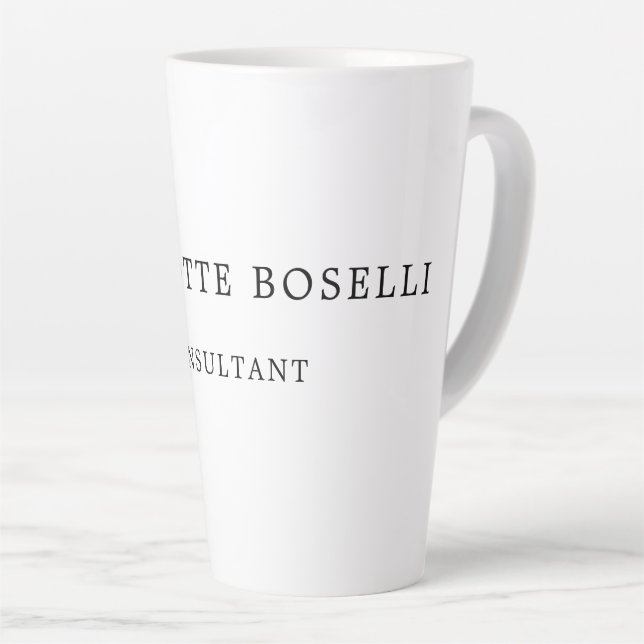 Tasse Latte Élégant minimaliste professionnel classique (Angle droit)