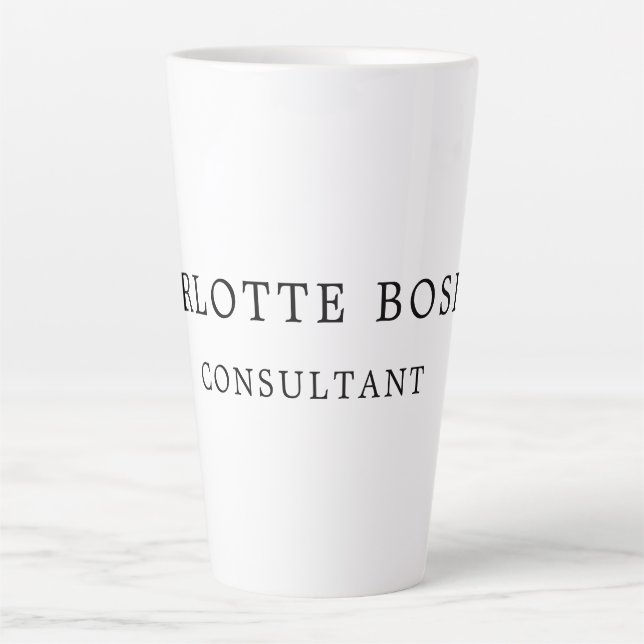 Tasse Latte Élégant minimaliste professionnel classique (Devant)
