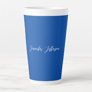 Tasse Latte Élégant Moderne Calligraphie Nom Professionnel Ble