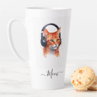 Elégant Moderne Chat Maman Aquarelle Orange