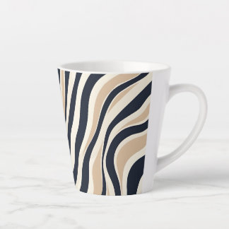 Tasse Latte Élégant Motif de charbon de bois Beige Neutral