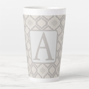 Tasse Latte Elégant Motif de Trellis marocain dans les tons ne