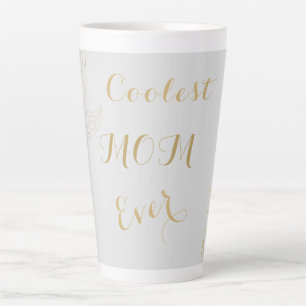 Tasse Latte Elégant Or Coolest Maman jamais gris