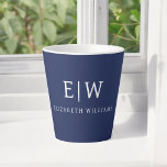 Tasse Latte Élégant professionnel simple Monogramme minimalist<br><div class="desc">Découvrez notre Elegant Professional Simple Monogram Minimalist Collection : Elevez votre style avec une sophistication intemporelle et une élégance sobre. Réalisée avec une attention minutieuse aux détails, cette collection présente des designs minimalistes ornés de votre monogramme personnalisé. Chaque pièce respire le professionnalisme et le raffinement, parfait pour faire une impression...</div>