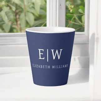 Tasse Latte Élégant professionnel simple Monogramme minimalist