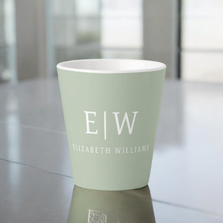 Tasse Latte Élégant professionnel simple Monogramme minimalist