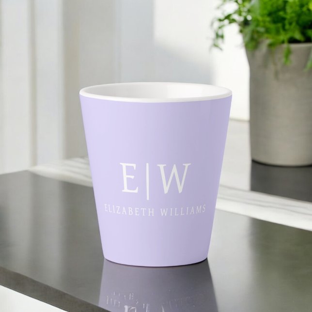 Tasse Latte Élégant professionnel simple Monogramme minimalist (Créateur téléchargé)