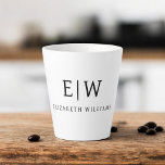 Tasse Latte Élégant professionnel simple Monogramme minimalist<br><div class="desc">Découvrez notre Elegant Professional Simple Monogram Minimalist Collection : Elevez votre style avec une sophistication intemporelle et une élégance sobre. Réalisée avec une attention minutieuse aux détails, cette collection présente des designs minimalistes ornés de votre monogramme personnalisé. Chaque pièce respire le professionnalisme et le raffinement, parfait pour faire une impression...</div>