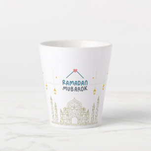 Tasse Latte Elégant Ramadan Moubarak islamique Masjid Design