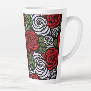 Tasse Latte Élégant Rose élégant floral tendance chic élégant