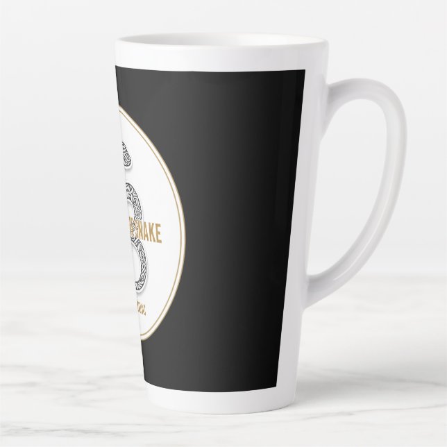Tasse Latte Elegant Snake - Luxury Chinese Zodiac Art & Mystic (Droite)