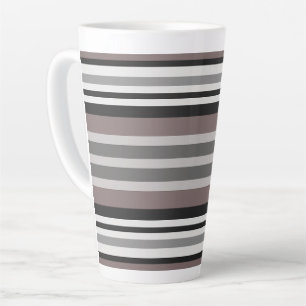 Tasse Latte Elégant Tons Terre Brown Savannah Stripes Motif