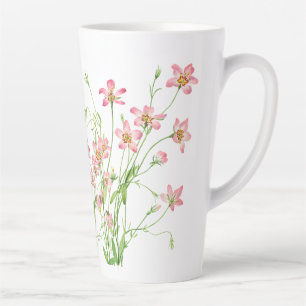 Tasse Latte Élégant Vintage rose floral Grand