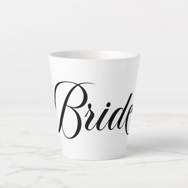 Tasse Latte Élégante mariée noire (Devant)