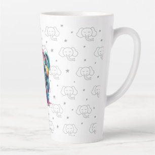 Tasse Latte Eléphant mignon bébé avec casque
