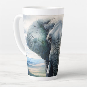 Tasse Latte Eléphant mignon Gros plan