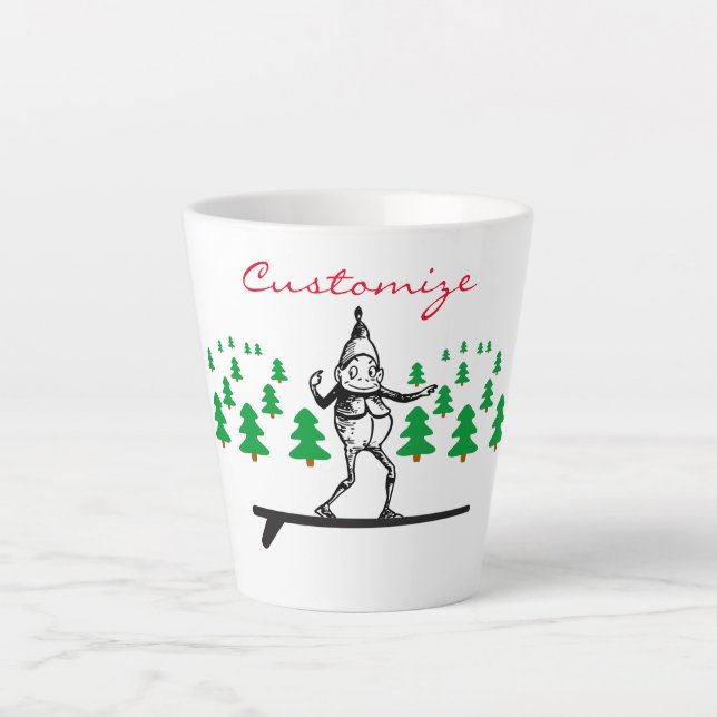Tasse Latte Elfe sur la planche de surf Thunder_Cove (Devant)