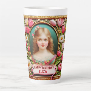 Tasse Latte ELIZA ~ Vintage fille ~ Joyeux anniversaire ~ Latt