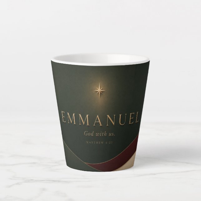 Tasse Latte EMMANUEL | Matthieu 1:23 Chrétien  (Devant)